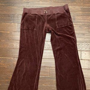 VINTAGE Juicy Couture Chocolate CLASSIC “DEL RAY” Velour Track Pant Y2K RARE